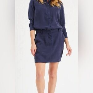 Etienne Marcel Navy Blue Mini Shirt Dress Size Medium